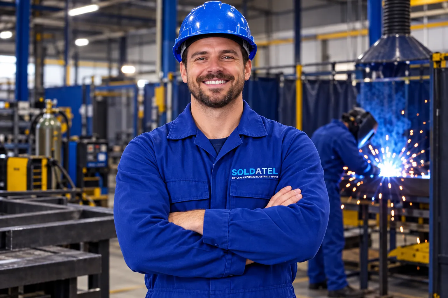 Técnico da Soldatel na fábrica em Contagem